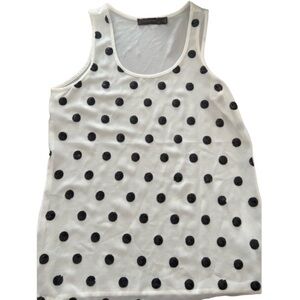 The Limited Glitter Polka Dot White and Black Tank Top Size XS